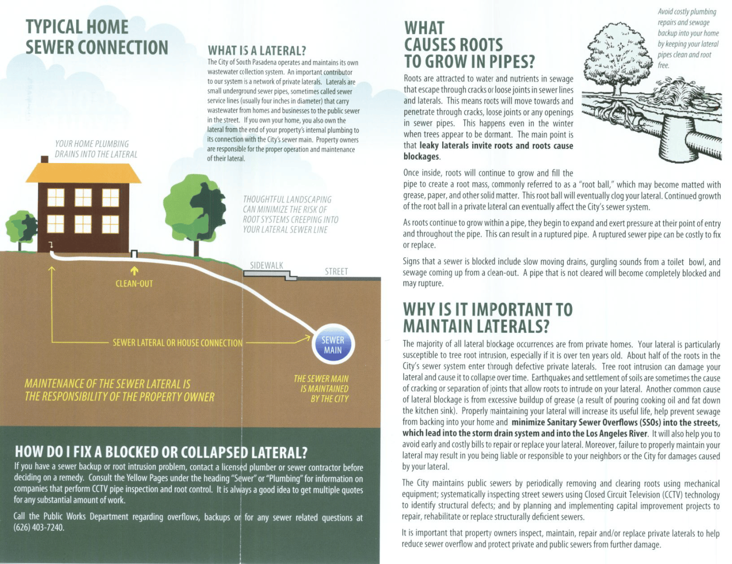 Plot Service Laterals Maintenance of Sewer Laterals | City Hall Scoop