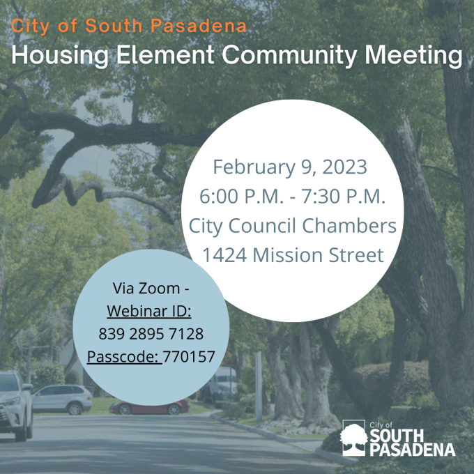 Upcoming Housing Element Community Meeting | City Hall Scoop